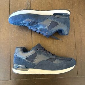 MNG Mango Combined Leather Sneaker Shoes Navy Blue Size Men’s 7‎